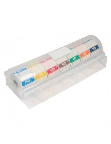 Etiquettes alimentaires solubles code couleur avec distributeur Hygiplas 50mm
