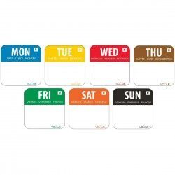 Ensemble d étiquettes codes couleurs Vogue jour de la semaine 24mm (Lot de 7000) 2