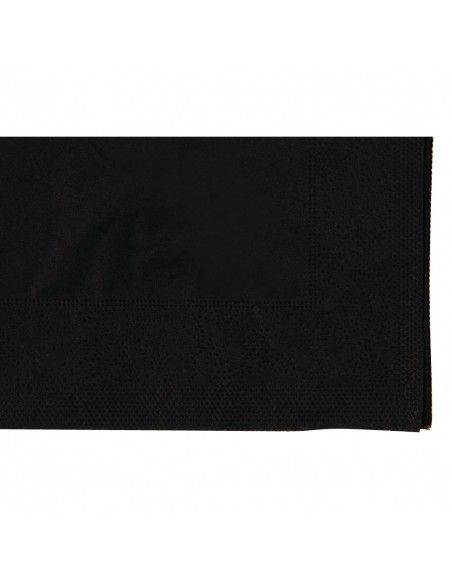 Serviettes cocktail noires Swantex 25x25cm 2 plis 1/4 (lot de 2 000)