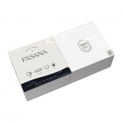Serviettes cocktail blanches 2 plis Fasana 240mm (Lot de 1500) 2