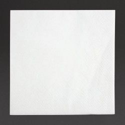 Serviettes cocktail 2 plis pliage 1/4 Fiesta Recyclable 240mm blanches (lot de 4000)