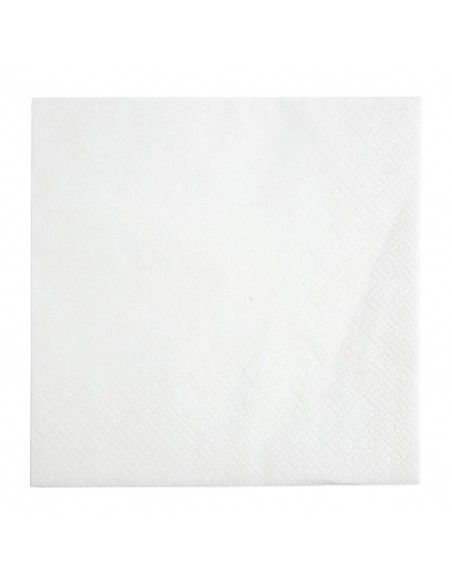 Serviettes cocktail 2 plis pliage 1/4 Fiesta Recyclable 240mm blanches (lot de 4000)