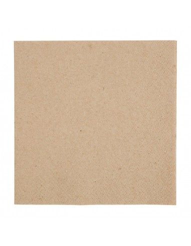Serviettes cocktail recyclées 2 plis pliage 1/4 Fiesta Recyclable 240mm kraft (lot de 4000)