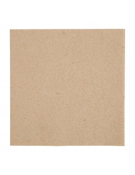 Serviettes cocktail recyclées 2 plis pliage 1/4 Fiesta Recyclable 240mm kraft (lot de 4000)