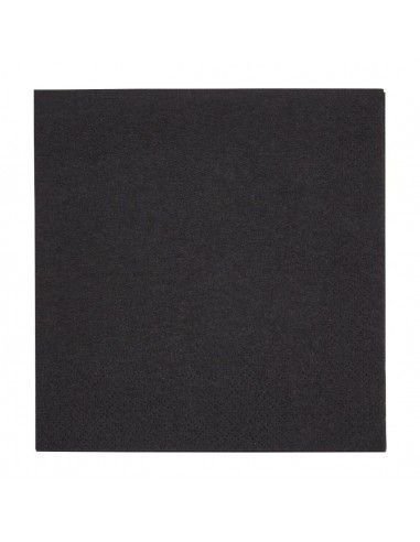 Serviettes cocktail 2 plis pliage 1/4 Fiesta Recyclable 240mm noires (lot de 4000)