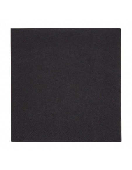 Serviettes cocktail 2 plis pliage 1/4 Fiesta Recyclable 240mm noires (lot de 4000)
