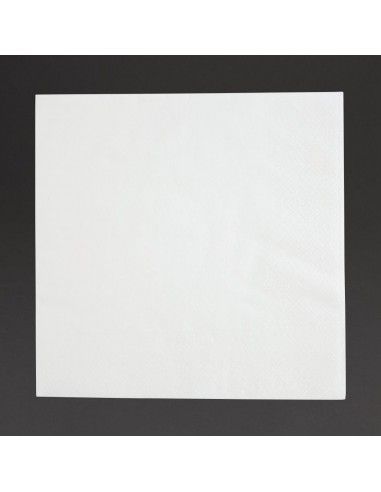 Serviettes snacking 2 plis pliage 1/4 Fiesta Recyclable 330mm blanches (lot de 2000)
