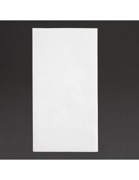 Serviettes snacking 2 plis pliage 1/8 Fiesta Recyclable 330mm blanches (lot de 2000)