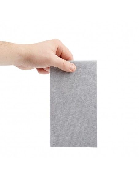 Serviettes de table Airlaid pliage en 8 Fiesta Recyclable Premium Tablin grises 40x40cm (lot de 500)