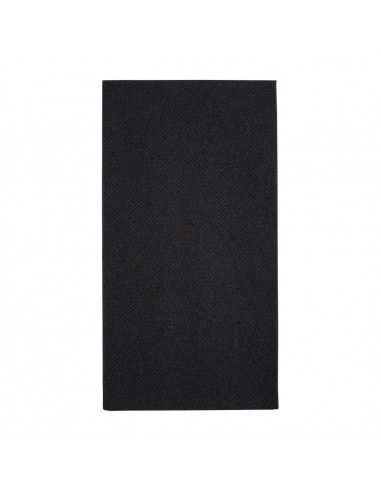 Serviettes de table Airlaid pliage en 8 Fiesta Recyclable Premium Tablin noires 40x40cm (lot de 500)