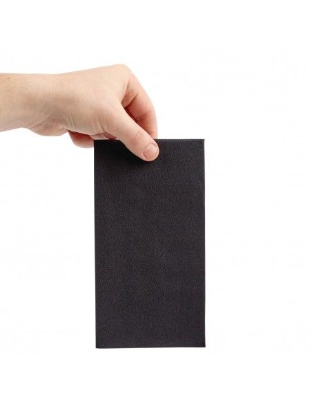 Serviettes de table Airlaid pliage en 8 Fiesta Recyclable Premium Tablin noires 40x40cm (lot de 500)