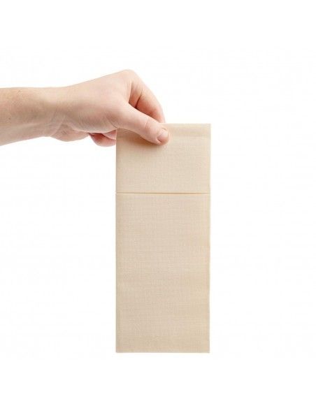 Serviettes pochettes Airlaid Fiesta Recyclable Premium Tablin crème 48x40cm (lot de 400)