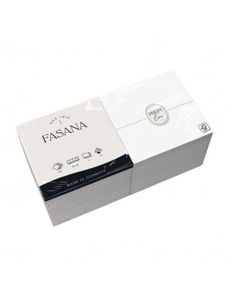 Serviettes de table blanches Fasana 400mm pliage 1/8 (lot de 1000)