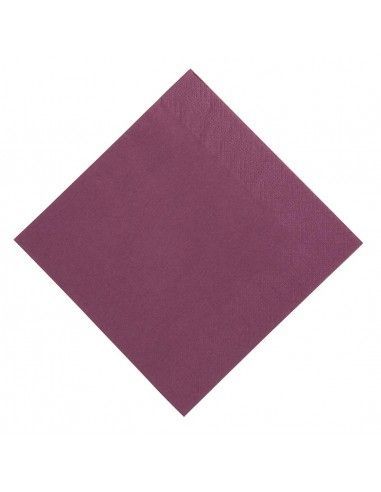 Serviettes restaurant 3 plis pliage 1/8 Duni prune 40x40cm (lot de 1000)