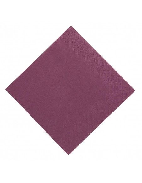 Serviettes restaurant 3 plis pliage 1/8 Duni prune 40x40cm (lot de 1000)