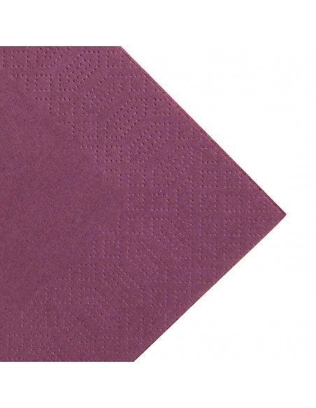 Serviettes restaurant 3 plis pliage 1/8 Duni prune 40x40cm (lot de 1000)