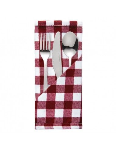 Serviettes à carreaux rouges en polyester Mitre Comfort Gingham