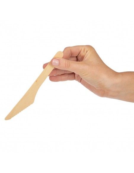 Couteaux en bois biodégradables lot de 100