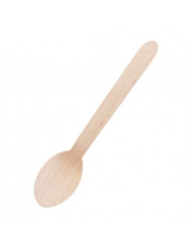 Cuillères à dessert en bois biodégradables lot de 100