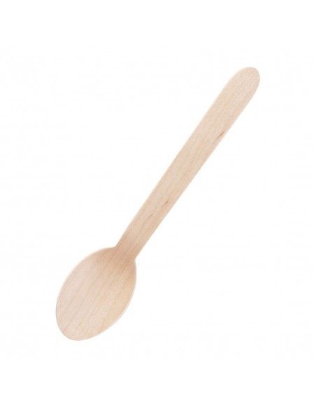 Cuillères à dessert en bois biodégradables lot de 100
