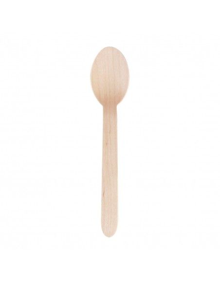 Cuillères à dessert en bois biodégradables lot de 100