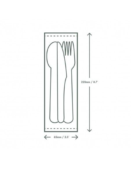 Set de couverts en papier compostables Vegware 4 en1