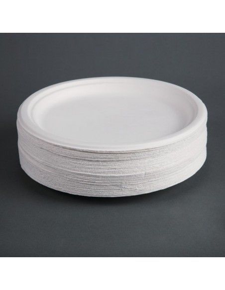 Assiettes en bagasse compostables Fiesta Compostable 26 cm (x50)