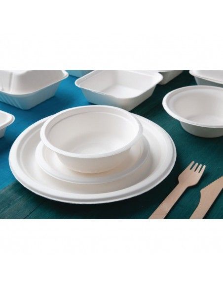 Assiettes en bagasse compostables Fiesta Compostable 26 cm (x50)