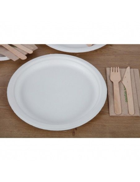 Assiettes en bagasse compostables Fiesta Compostable 26 cm (x50)