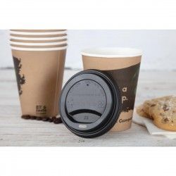 Couvercles gobelets boissons chaudes CPLA compostables Fiesta Compostable 340 ml (lot de 1000) 2