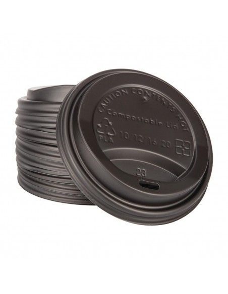 Couvercles gobelets boissons chaudes CPLA compostables Fiesta Compostable 340 ml (lot de 1000)