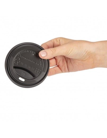 Couvercles gobelets boissons chaudes CPLA compostables Fiesta Compostable 340 ml (lot de 1000)