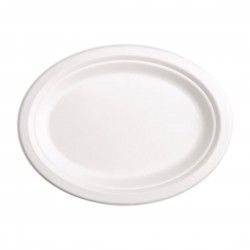 Assiettes ovales compostables en bagasse Fiesta Compostable 198mm (lot de 50) 2