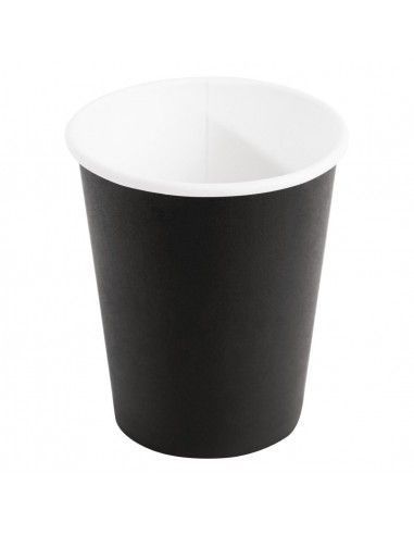 Gobelets boissons chaudes paroi simple Fiesta Recyclable noirs 230ml (lot de 1000)