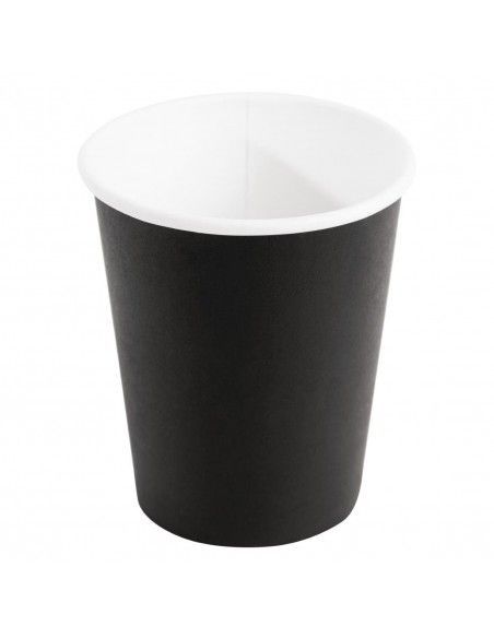 Gobelets boissons chaudes paroi simple Fiesta Recyclable noirs 230ml (lot de 1000)