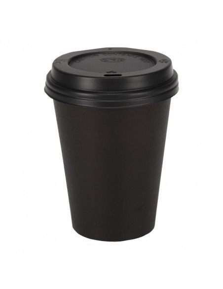 Gobelets boissons chaudes paroi simple Fiesta Recyclable noirs 340ml (lot de 1000)