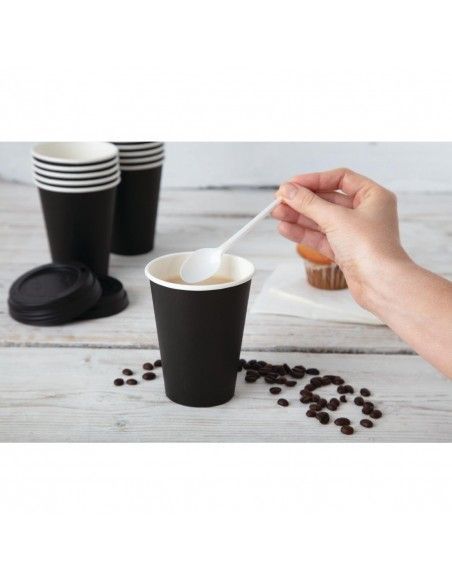 Gobelets boissons chaudes paroi simple Fiesta Recyclable noirs 340ml (lot de 1000)