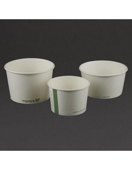 Bols à soupe / glace compostables Vegware 350ml (Lot de 500)