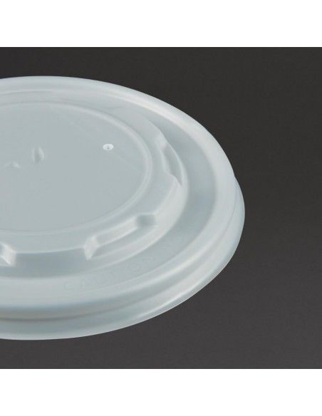 Couvercles CPLA pour bols à soupe compostables Vegware (Lot de 500)