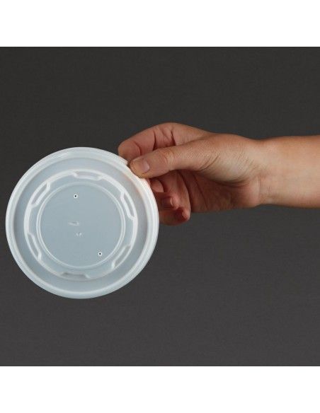 Couvercles CPLA pour bols à soupe compostables Vegware (Lot de 500)