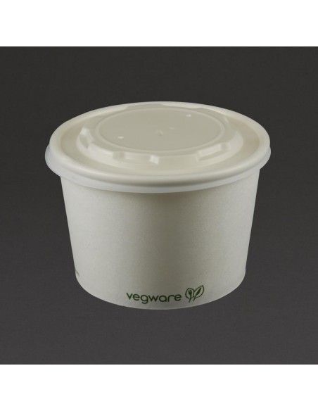 Couvercles CPLA pour bols à soupe compostables Vegware (Lot de 500)