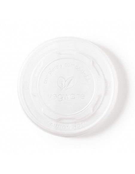 Couvercles CPLA pour bols à soupe compostables Vegware (Lot de 500)