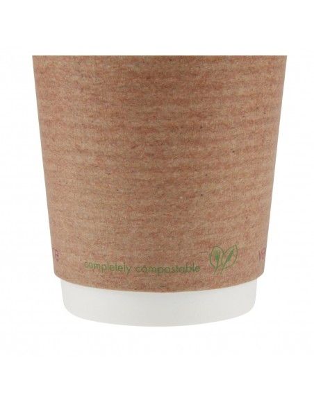 Gobelets boissons chaudes double paroi compostables Vegware 340ml (lot de 500)