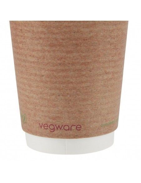 Gobelets boissons chaudes double paroi compostables Vegware 340ml (lot de 500)