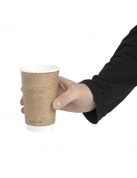 Gobelets boissons chaudes double paroi compostables Vegware 455 ml (lot de 400)