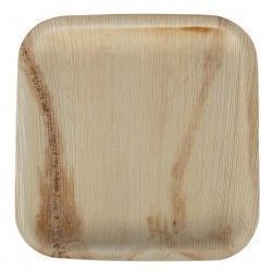 Assiettes creuses carrées en feuilles de palmier Fiesta Compostable 200mm (lot de 100)