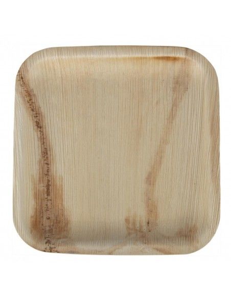 Assiettes creuses carrées en feuilles de palmier Fiesta Compostable 200mm (lot de 100)