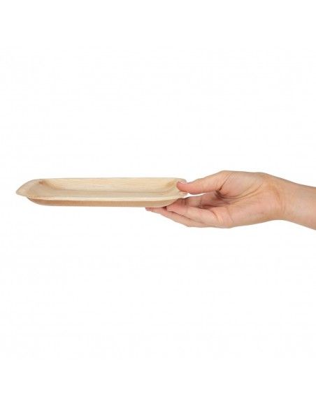 Assiettes creuses carrées en feuilles de palmier Fiesta Compostable 200mm (lot de 100)