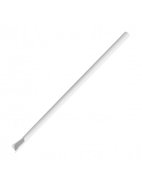 Pailles cuillères en papier Fiesta Compostable blanches 210x8mm (lot de 250)