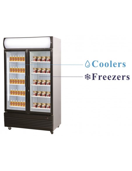 Réfrigérateur 466+466 litres en inox à 2 températures, 0°/+10°C -18°/-22°C
